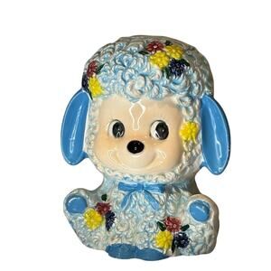Vintage 1960's Napco Blue Lamb Ceramic Planter, EUC